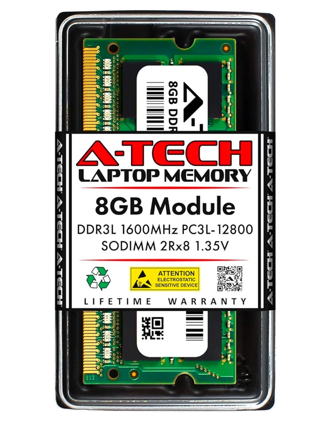 8GB DDR3L PC3L-12800 SO-DIMM 1600MHz 2rx8 1.35v