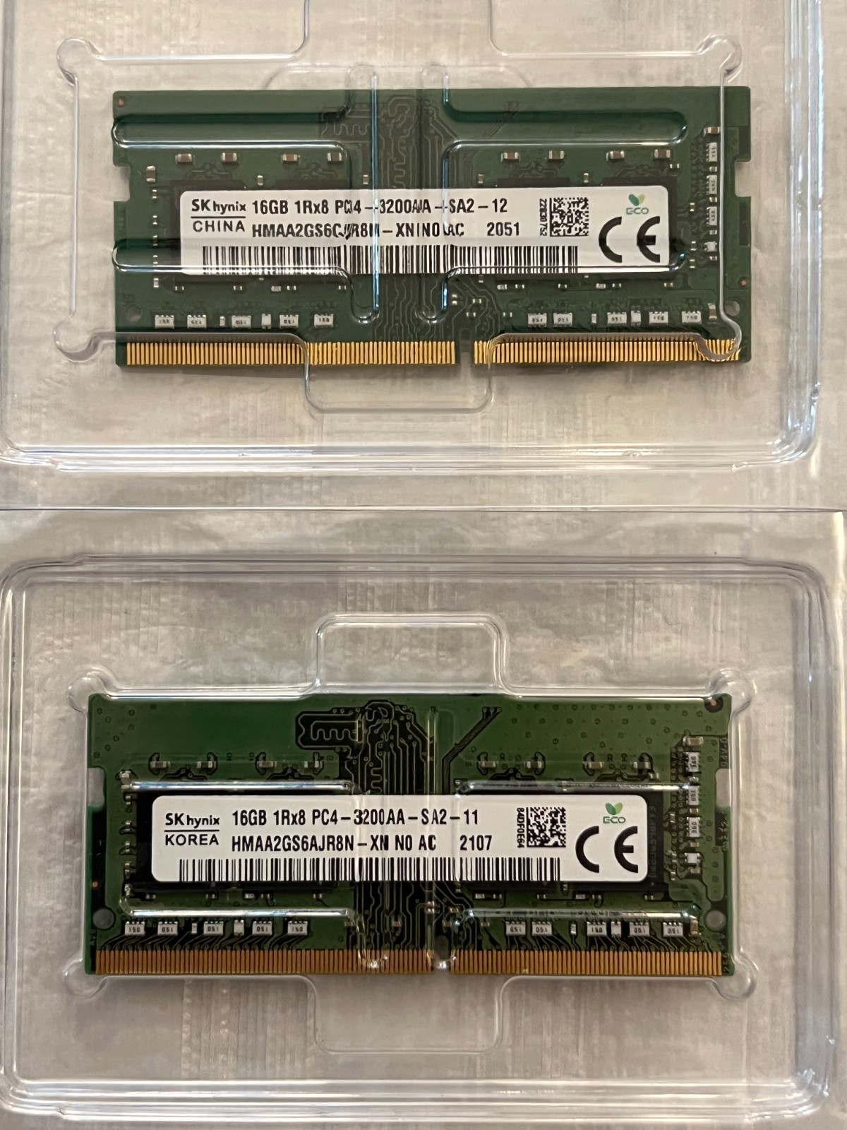 SK Hynix 32GB Kit (2x16GB) 1RX8 PC4-3200AA PC4-25600 1.2v CL22 SODIMM Memory