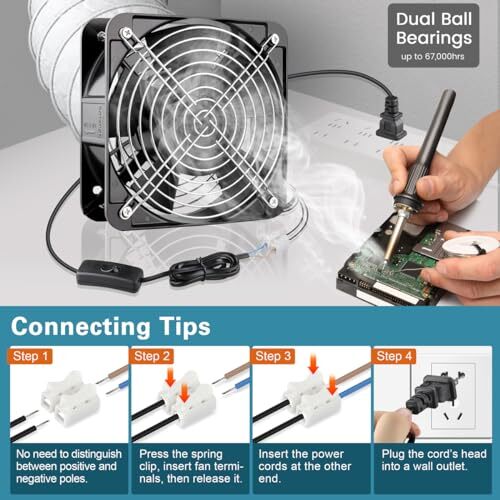 AXIAL Fan 15050 110V 120V AC 150mm x 150mm x 50mm Fan Ventilation Exhaust Pro…
