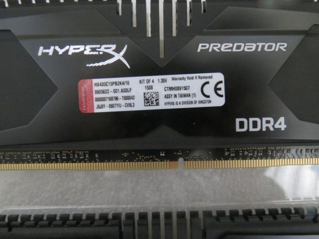 KINGSTON, HYPERX HX430C15PB2K4/16 16GB (4 x 4GB) DDR4 3000 (PC4 24000) Desktop M