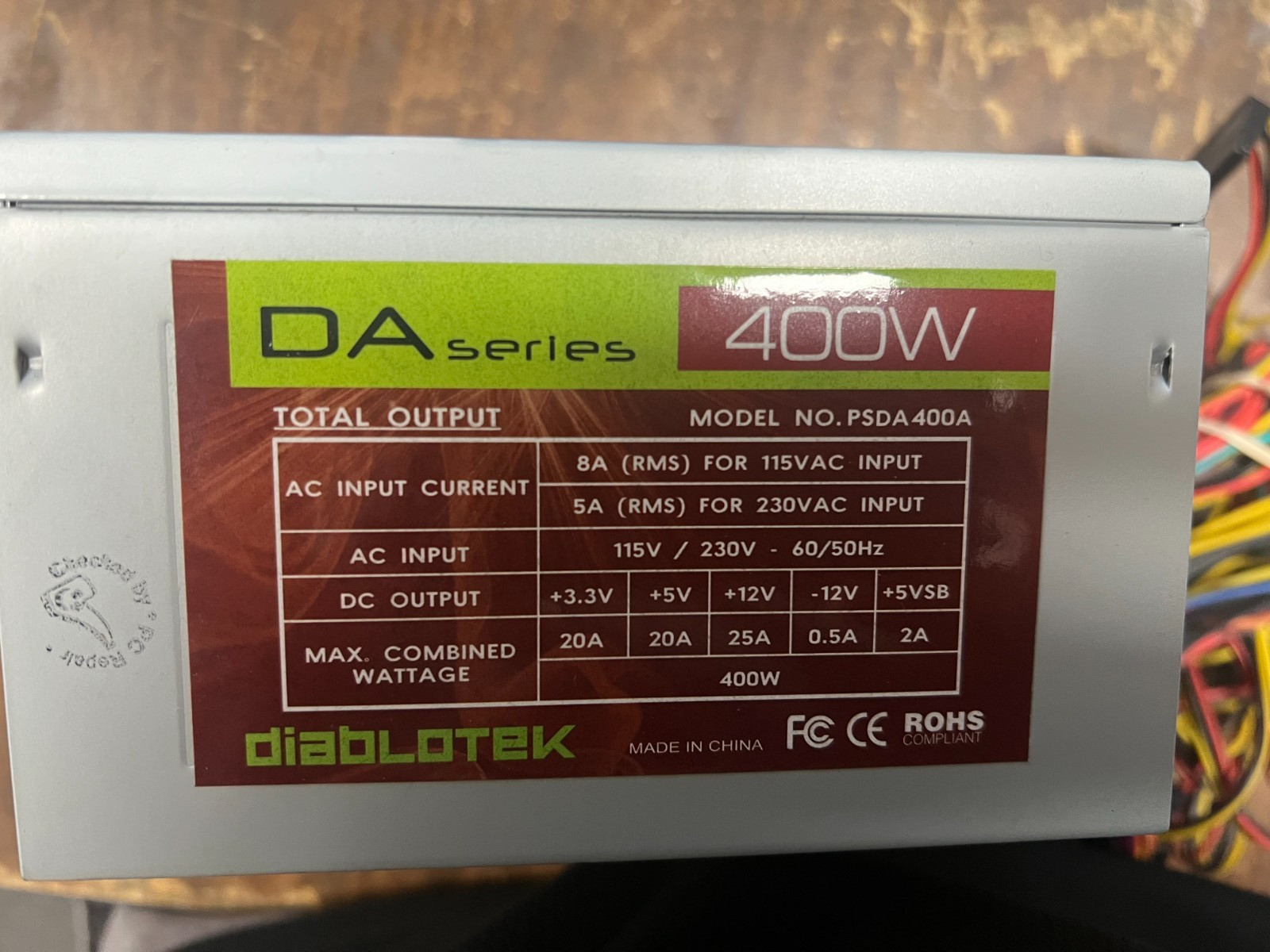 Diablotek DA Series 400W Power Supply PSDA400A