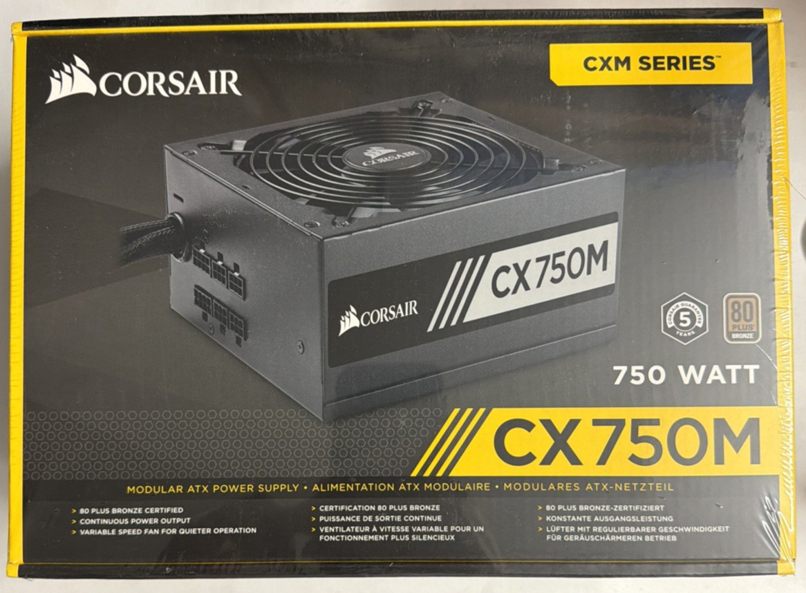 CORSAIR 750W CX750M ATX 80 – Certified Semi-Modular Power Supply PSU