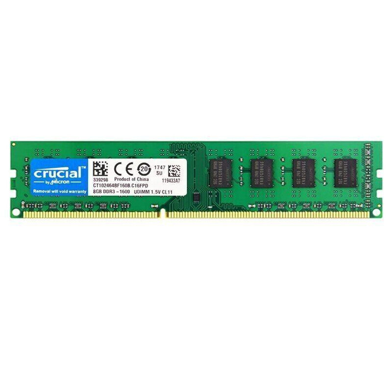 Crucial DDR3 16GB (2X8GB) KIT 1600 MHz PC3-12800 DIMM 240Pin non-ECC Memory RAM