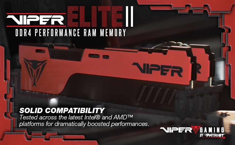 Patriot Viper Elite II 16GB 32GB 64GB DDR4 2666 3200 3600 4000 UDIMM PC Memory