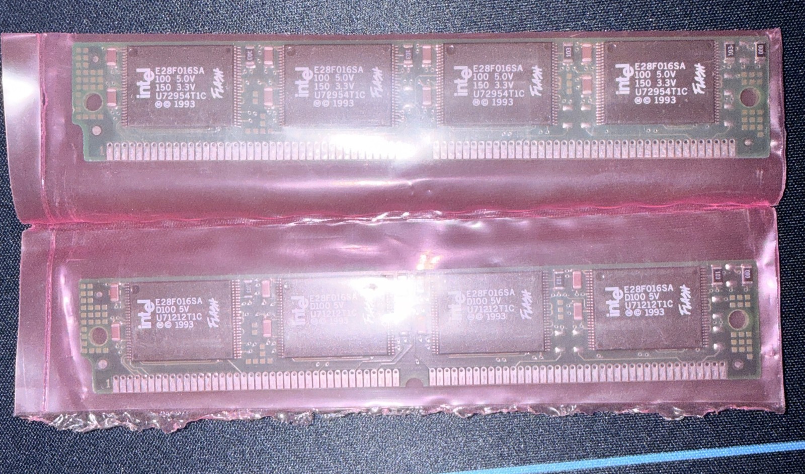 Intel E28F016SA Flash Memory Boards (2) – 8MB Each, NOS, Industrial/Embedded