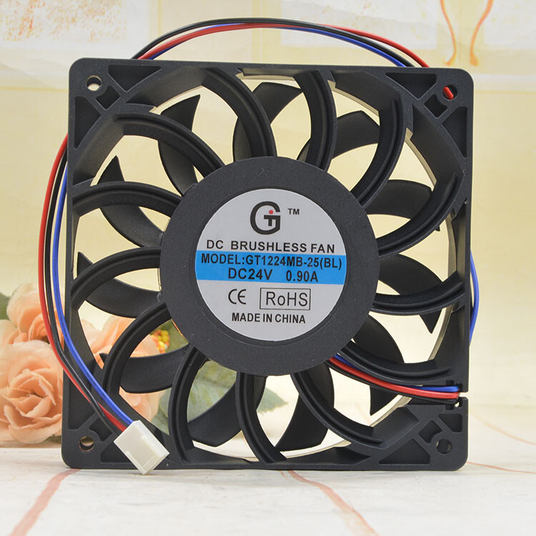 GT1224MB-H25BL 12CM 24V 0.90A 17.5w 5500RPM Stop Warning Fan Inverter Fan 3-wire