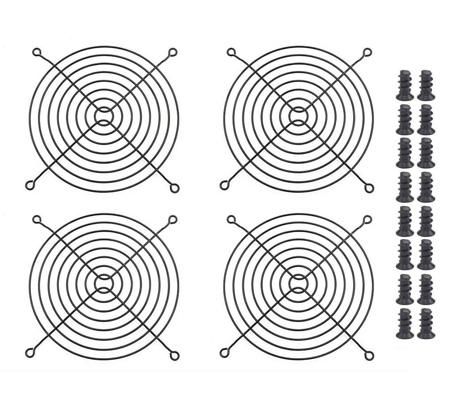 4Pcs 140Mm Fan Grill Guard Black with Screws