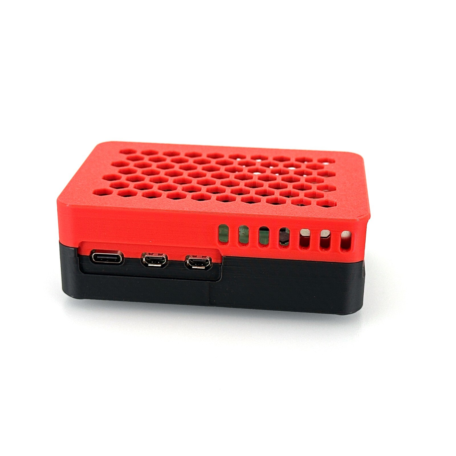 Raspberry Pi 5 Case for Pimoroni NVMe Base – Includes 4 Silicone Bumper Pads