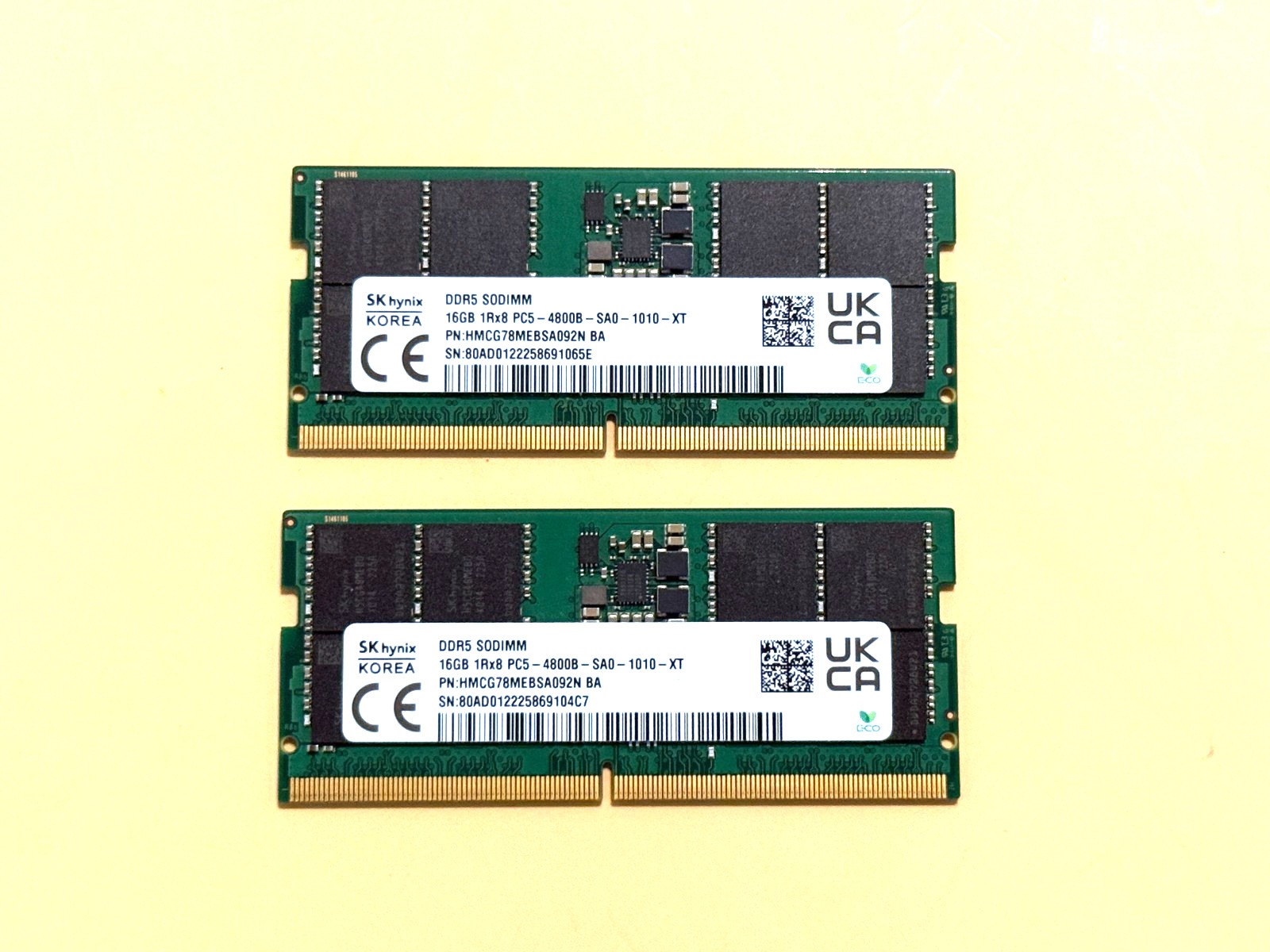 32GB (2 X 16GB) SK Hynix 1RX8 DDR5 PC5-4800B SODIMM Memory RAM ~ HMCG78MEBSA092N