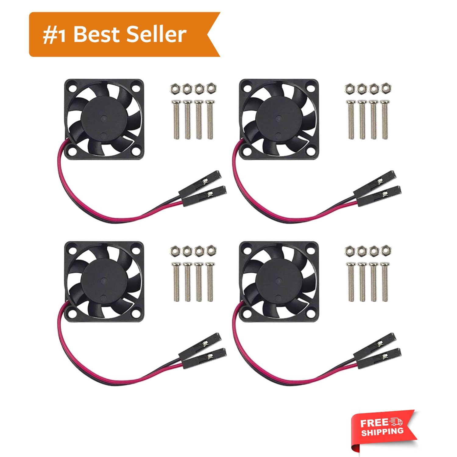 5V/3.3V 30mm Copper Cooling Fan – Silent Operation for Raspberry Pi 4-Pack