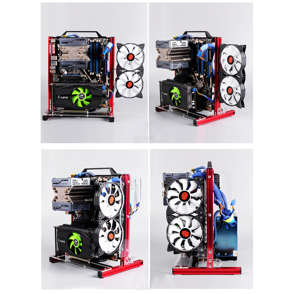 PC Frame Test Bench ITX ATX MATX Open Air Case Water Cooling Fan Chassic 300W