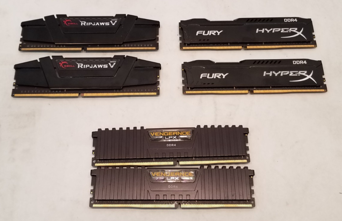 Desktop RAM, DDR4 / PC4, 4GB / 8GB, Mixed Brands, Lot of 6
