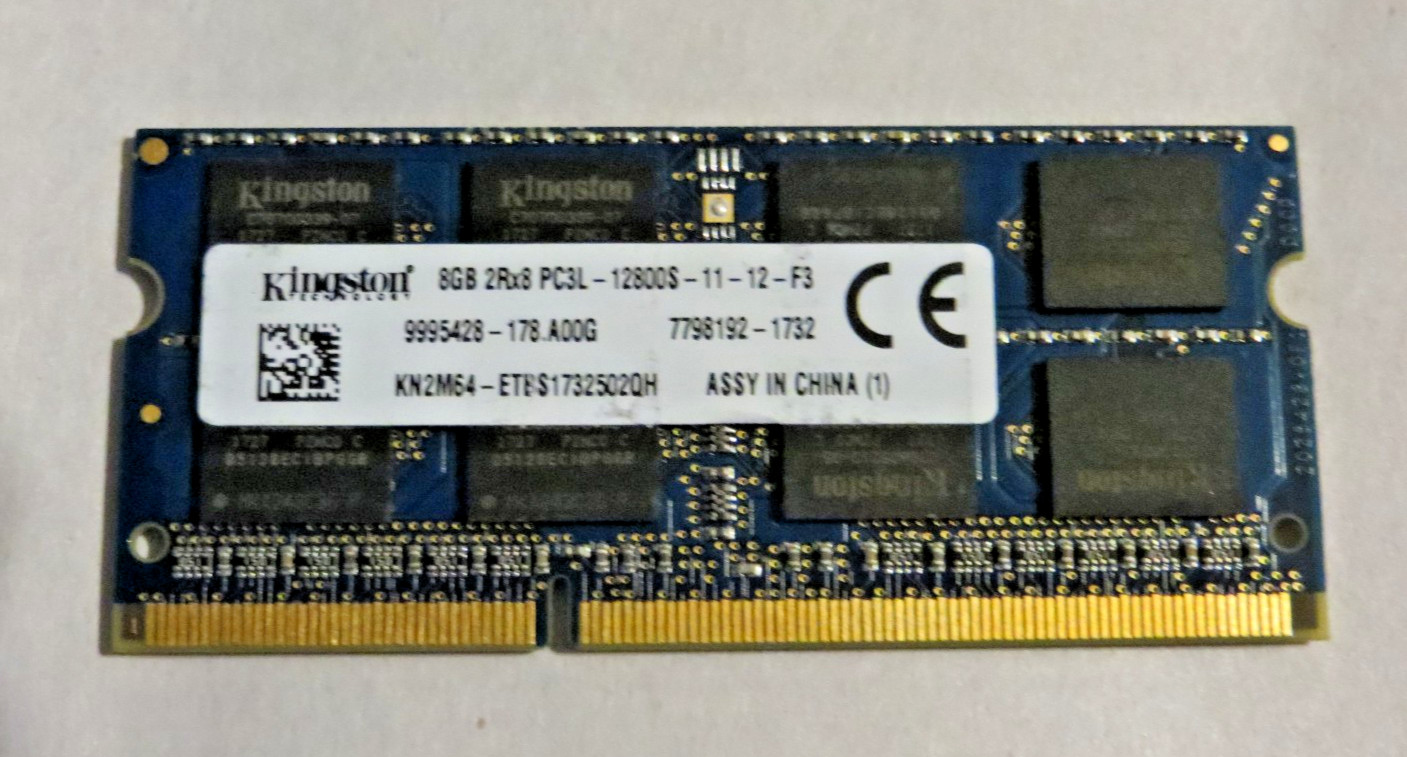 Kingston 8GB DDR3L 1600MHz Laptop RAM KN2M64-ETB PC3L-12800S SODIMM Memory Stick