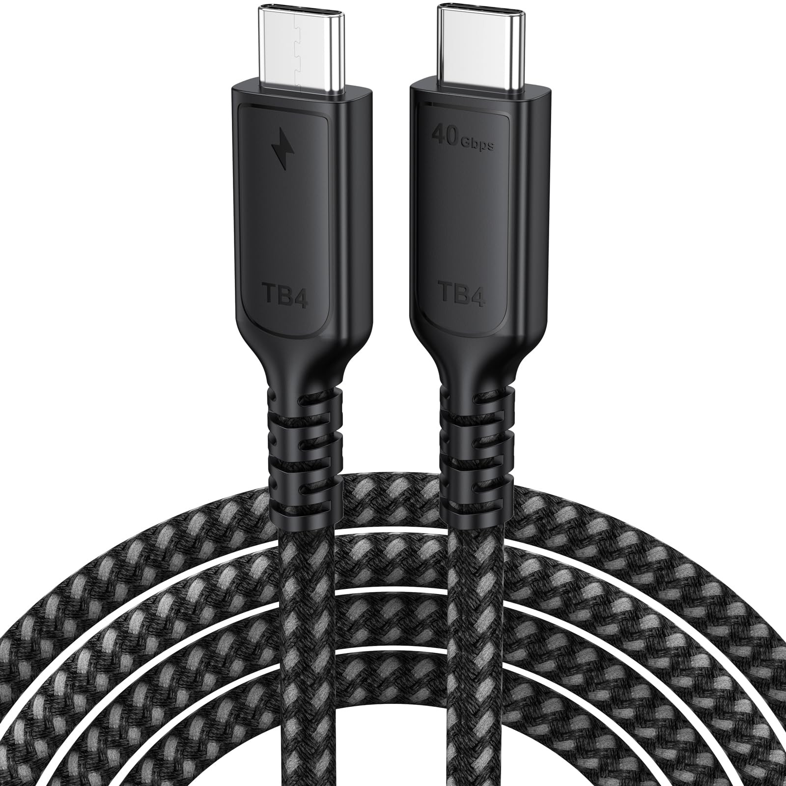 DteeDck USB 4 Cable 6ft for Thunderbolt 4, USB4 40Gbps High 6 Feet, Black