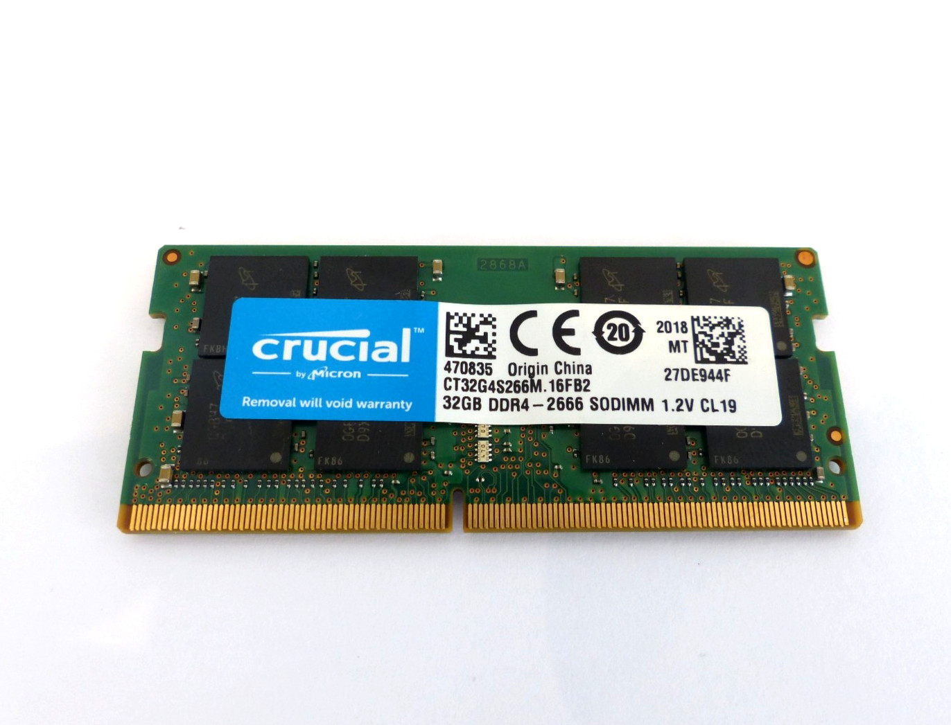 Crucial 32GB DDR4 2666 SODIMM PC4-2666V Memory RAM Module Memory #B