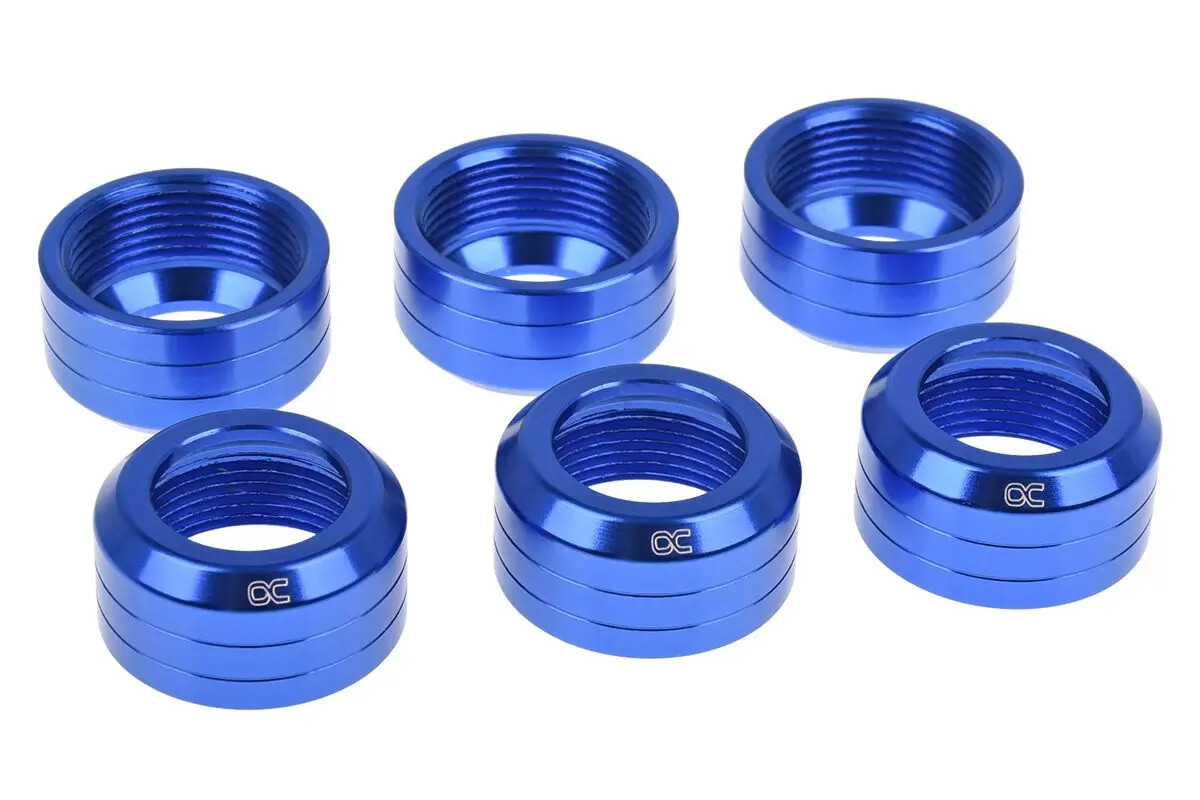 Alphacool Eiszapfen 16mm HardTube union nut modding pack 6 – blue 17418