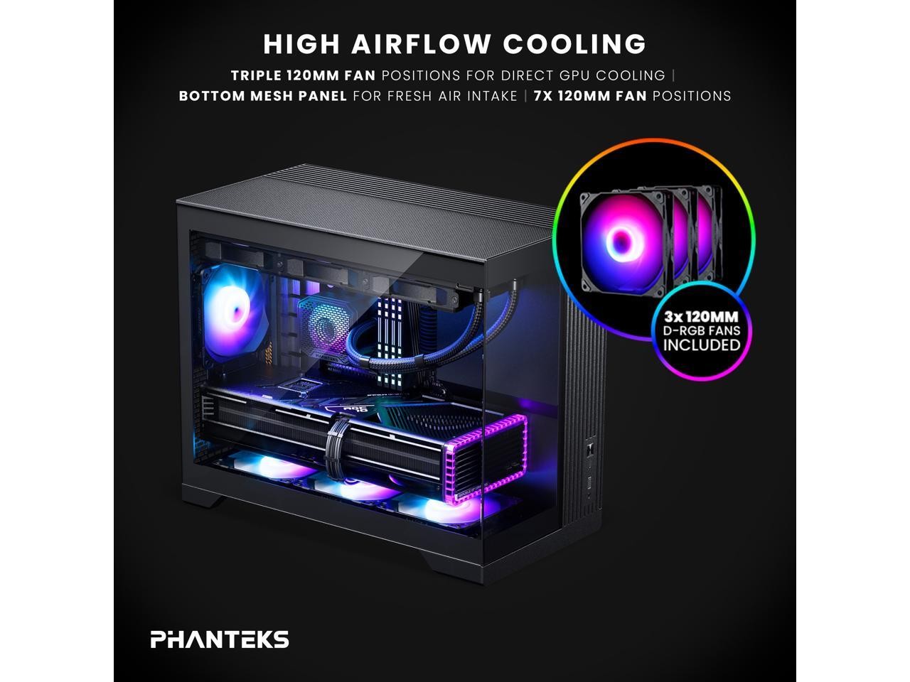 Phanteks XT V3, Compact Micro-ATX Gaming Chassis, Tempered Glass Front & Side, 3