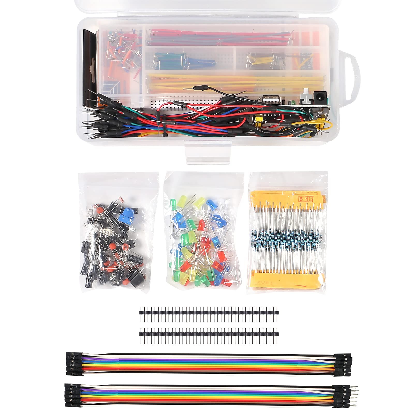 Electronic Breadboard Component,Electronic Fun Kit with 830 Tie Point Breadbo…