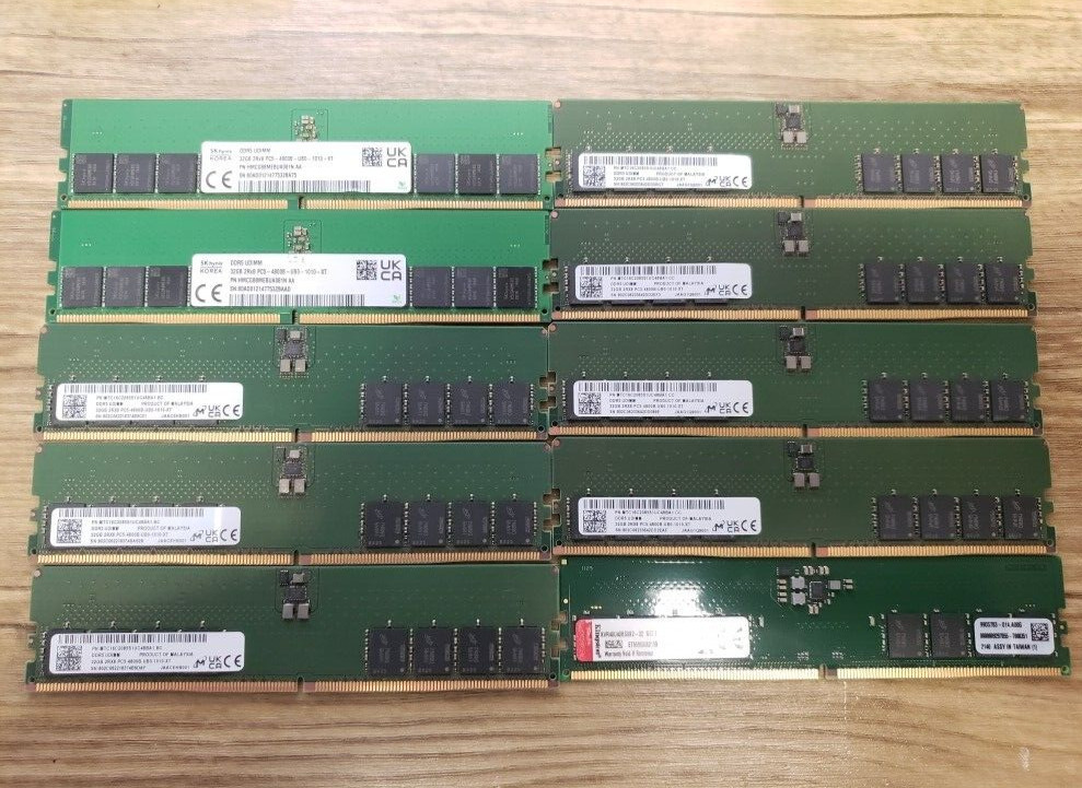 LOT of 10 32GB 2Rx8-PC5 4800B MHz DDR5 DIMM Desktop Memory RAM