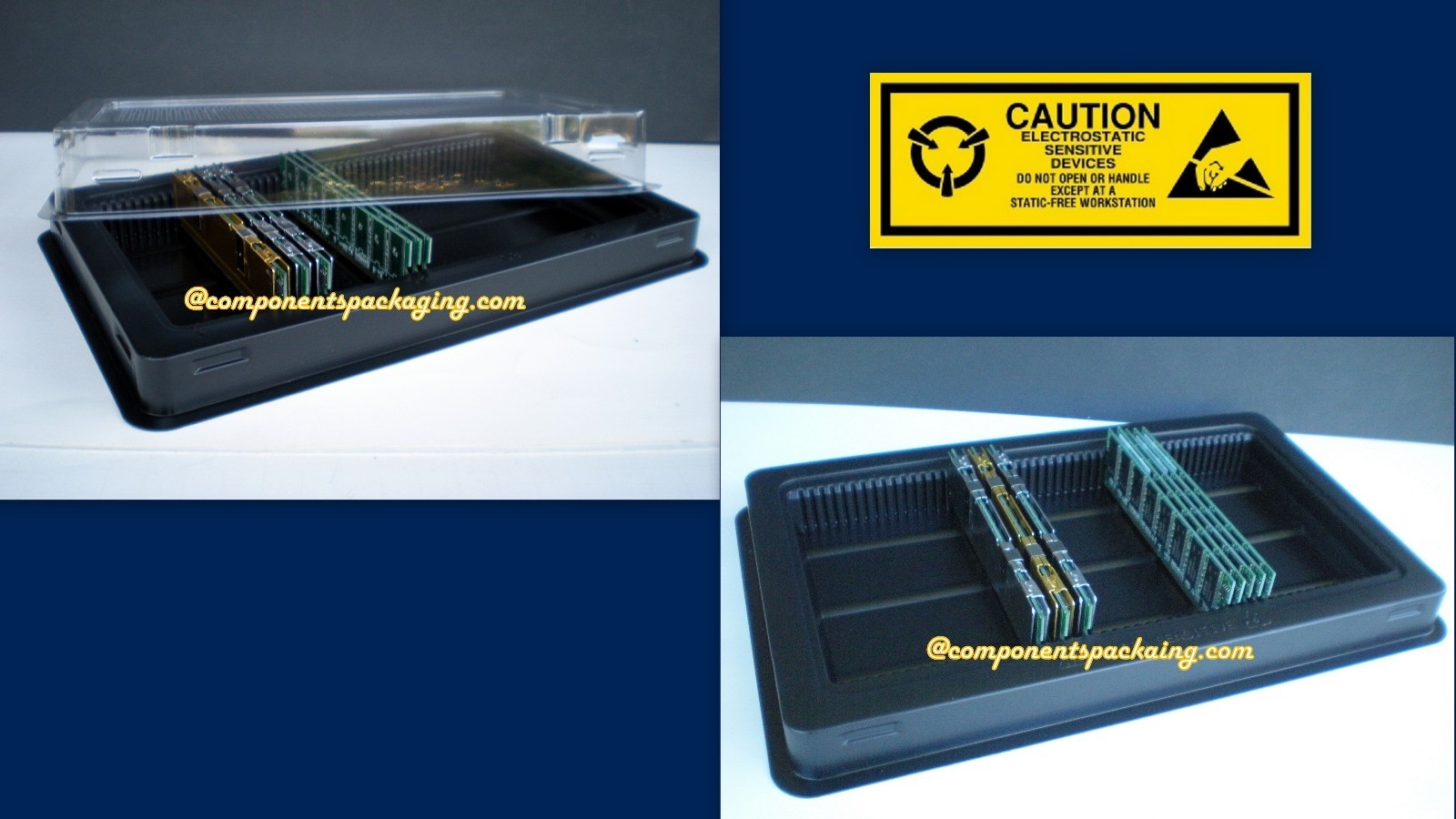 Long DIMM Tray Case for DDR RAM Memory – Sold in Lot of 2 5 10 or 20 Trays