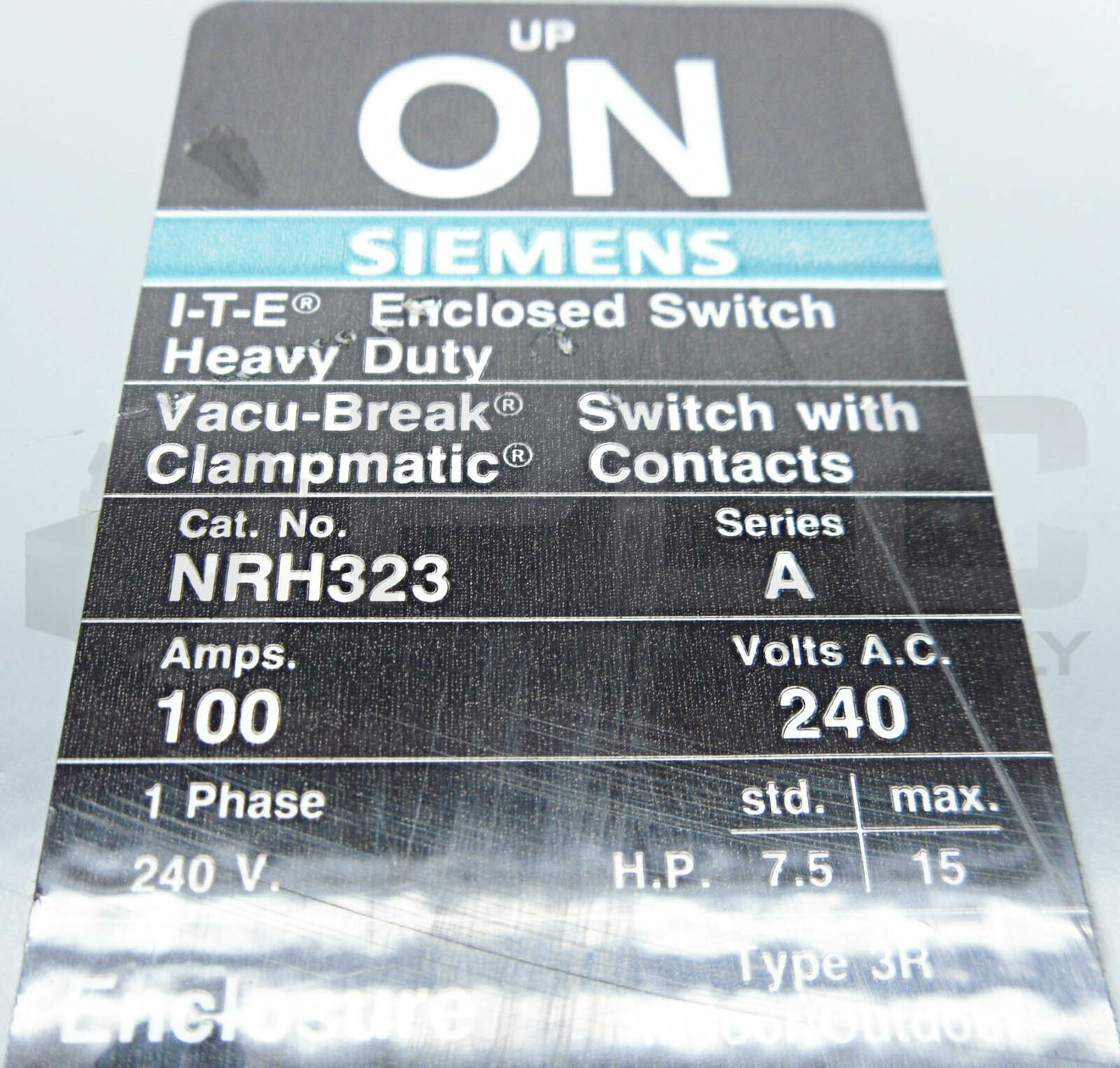 NEW SIEMENS ITE NRH323 SER A HEAVY DUTY SAFETY SWITCH TYPE 3R 100A NRH-323