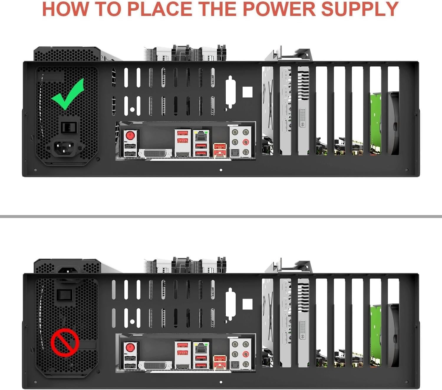 RGB Lighting Open Chassis for ATX/M-ATX/ITX Motherboards – Versatile and Durable