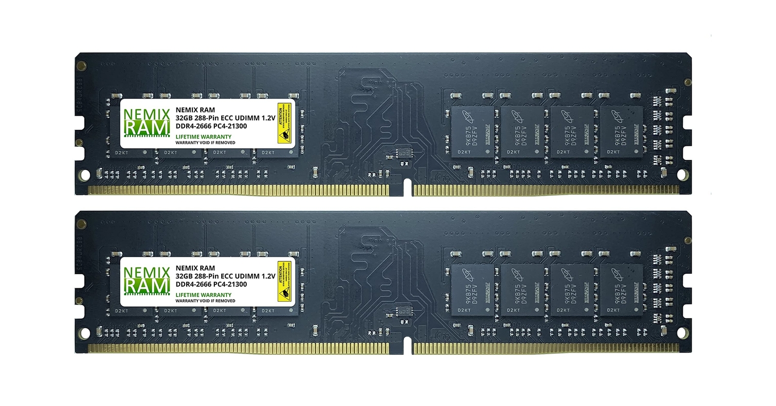 NEMIX RAM 64GB 2x32GB DDR4-2666 PC4-21300 2Rx8 ECC Unbuffered Memory by NEMIX…