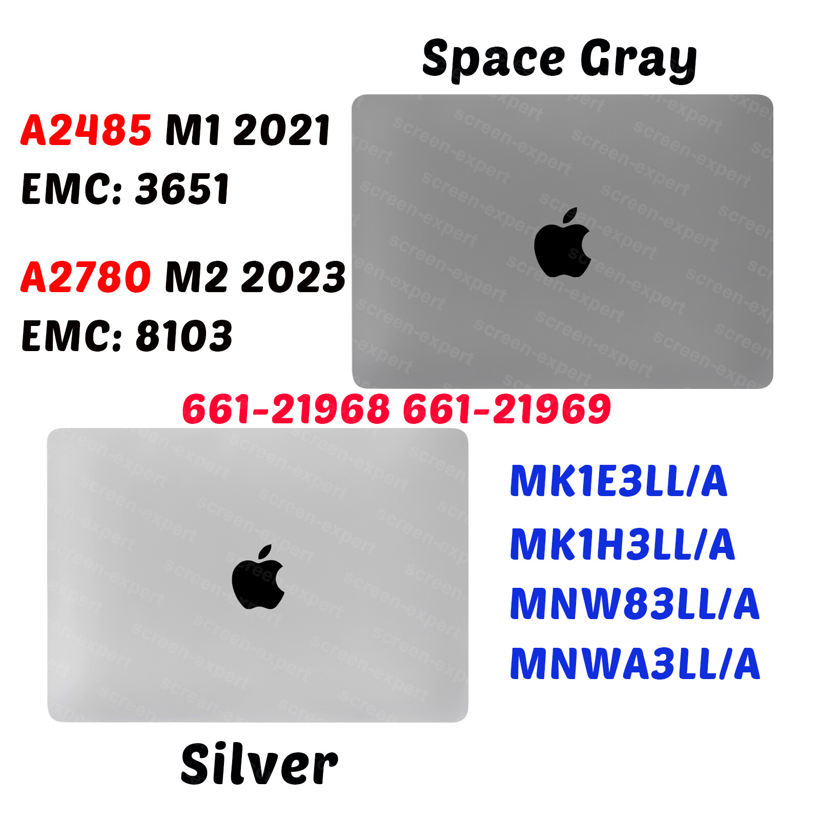 Genuine New for Apple MacBook Pro 16 ” 2021 A2485 LCD Screen Silver Space Gray