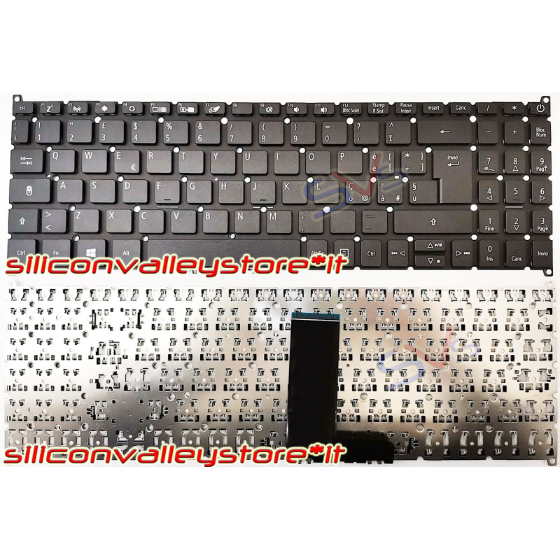 Tastiera Nera Italiana per Acer Acer Aspire 3 N19C1 A315-42-R1ZM A315-42-R3SE