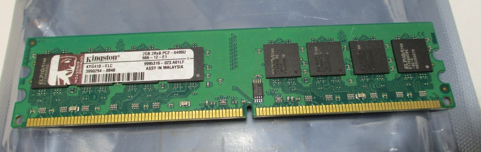 Kingston 2GB 240-Pin PC2-6400U DDR2-800Mhz Non-ECC SDRAM DIMM Memory KYG410-ELC