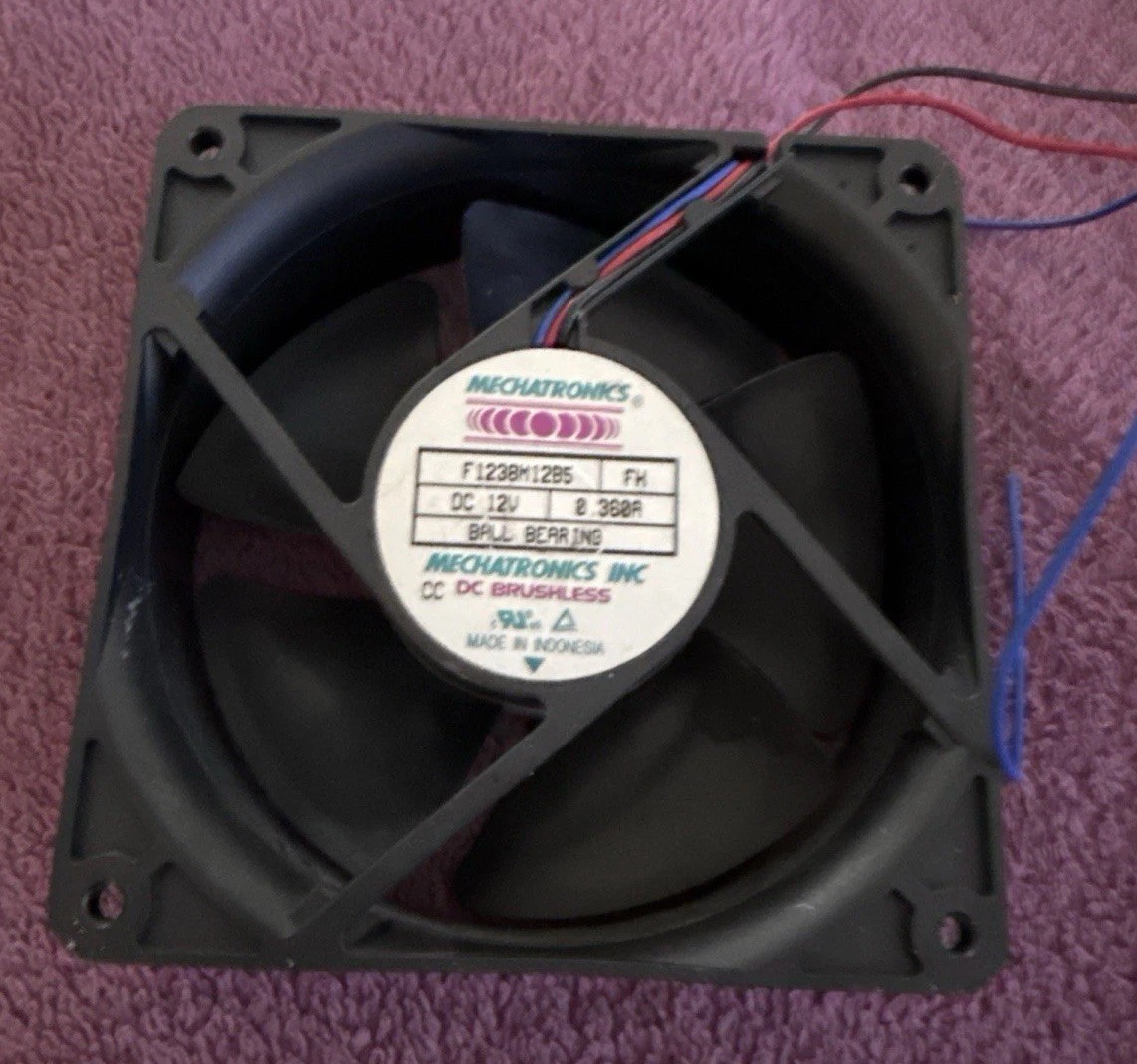 Mechatronics DC 12v Fan F1238M12B5 .360 A BALL Bearing Dc BrushlessCooling Fan