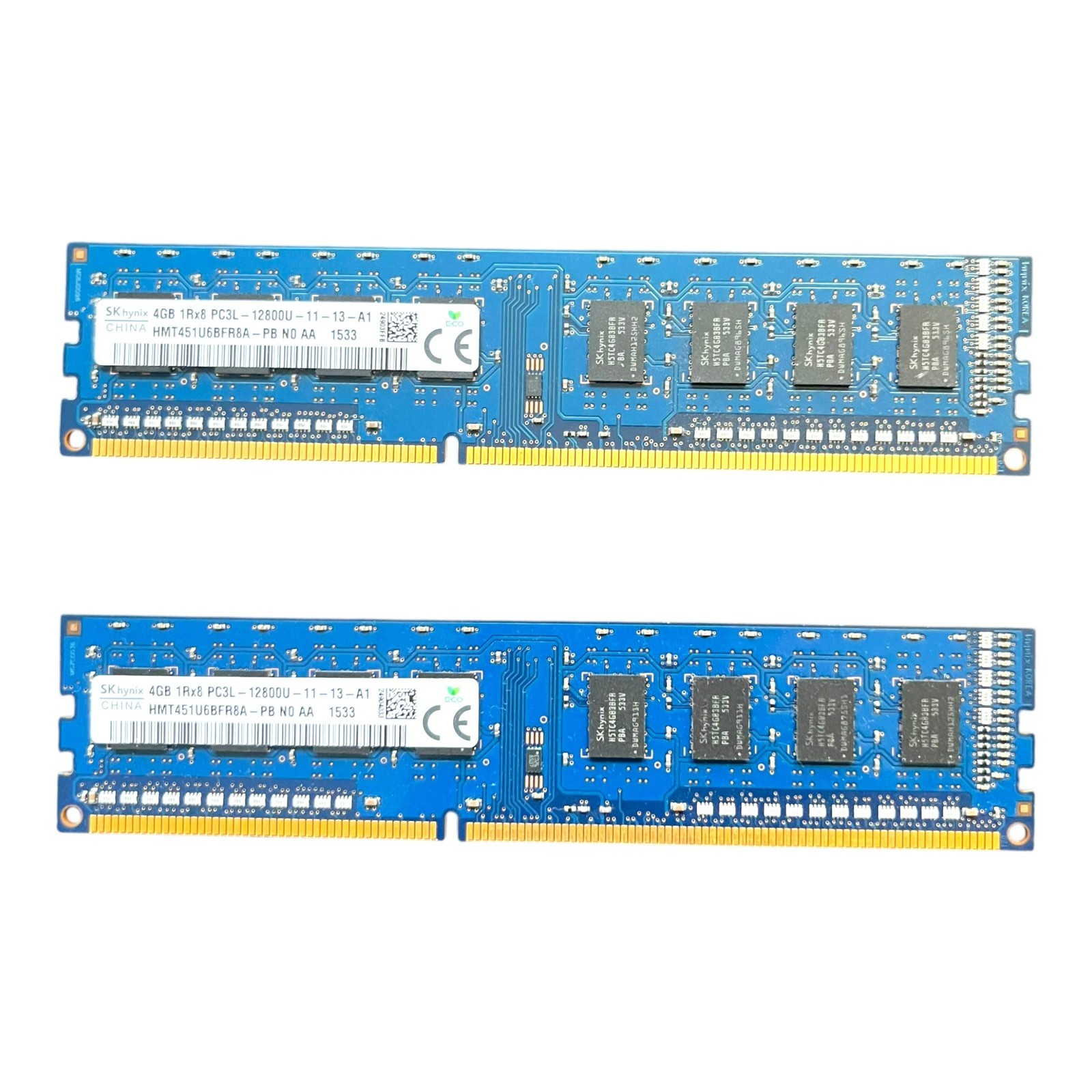 2x 4GB SKhynix DDR3 RAM 1Rx8 PC3L-12800U HMT451U6BFR8A-PB 8GB Kit Desktop GEBR