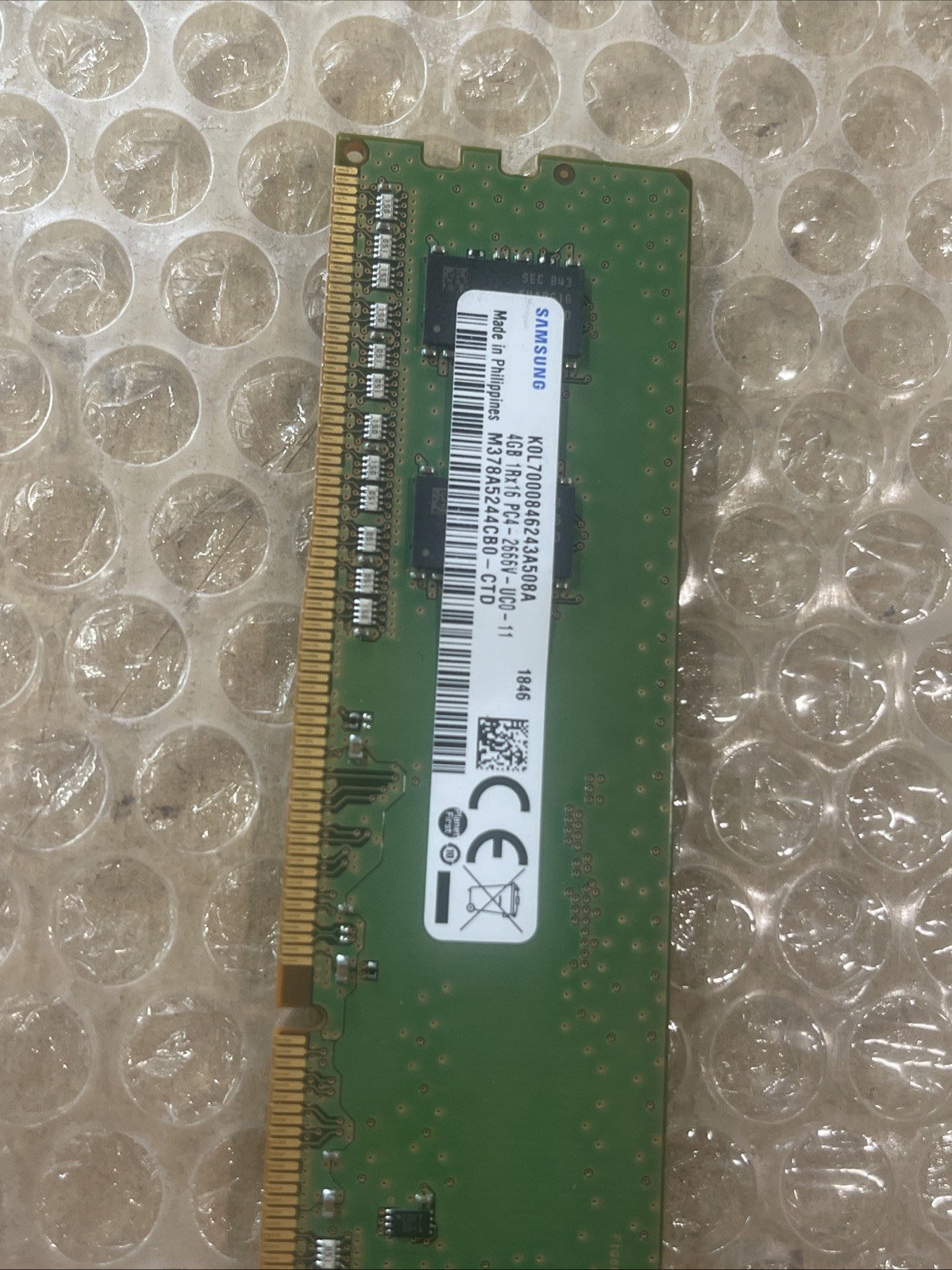 Samsung 4GB 1Rx16 PC4-2666V-UC0-11 Desktop Memory