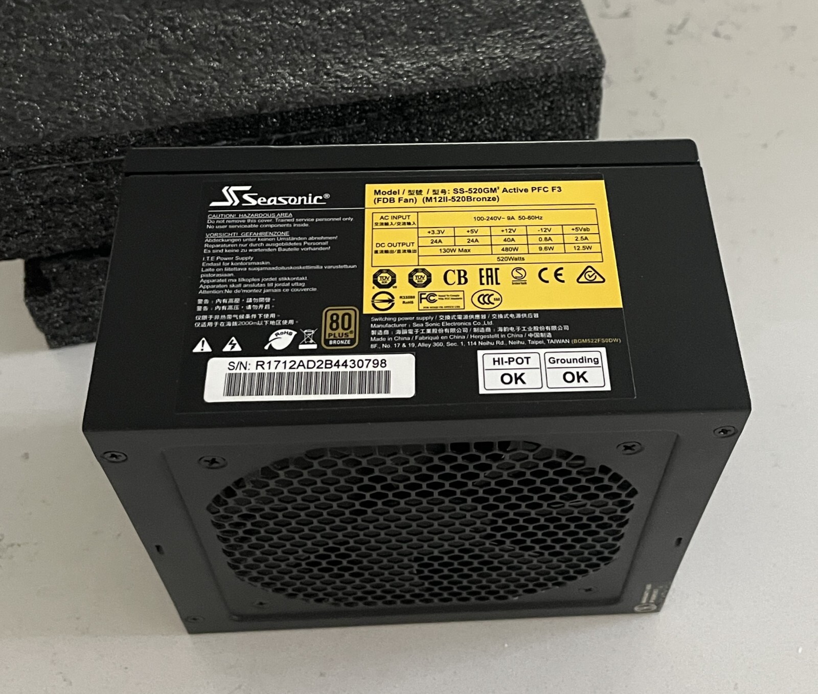 SeaSonic – Power Supply SS-520GM, 520W Active PFC ATX