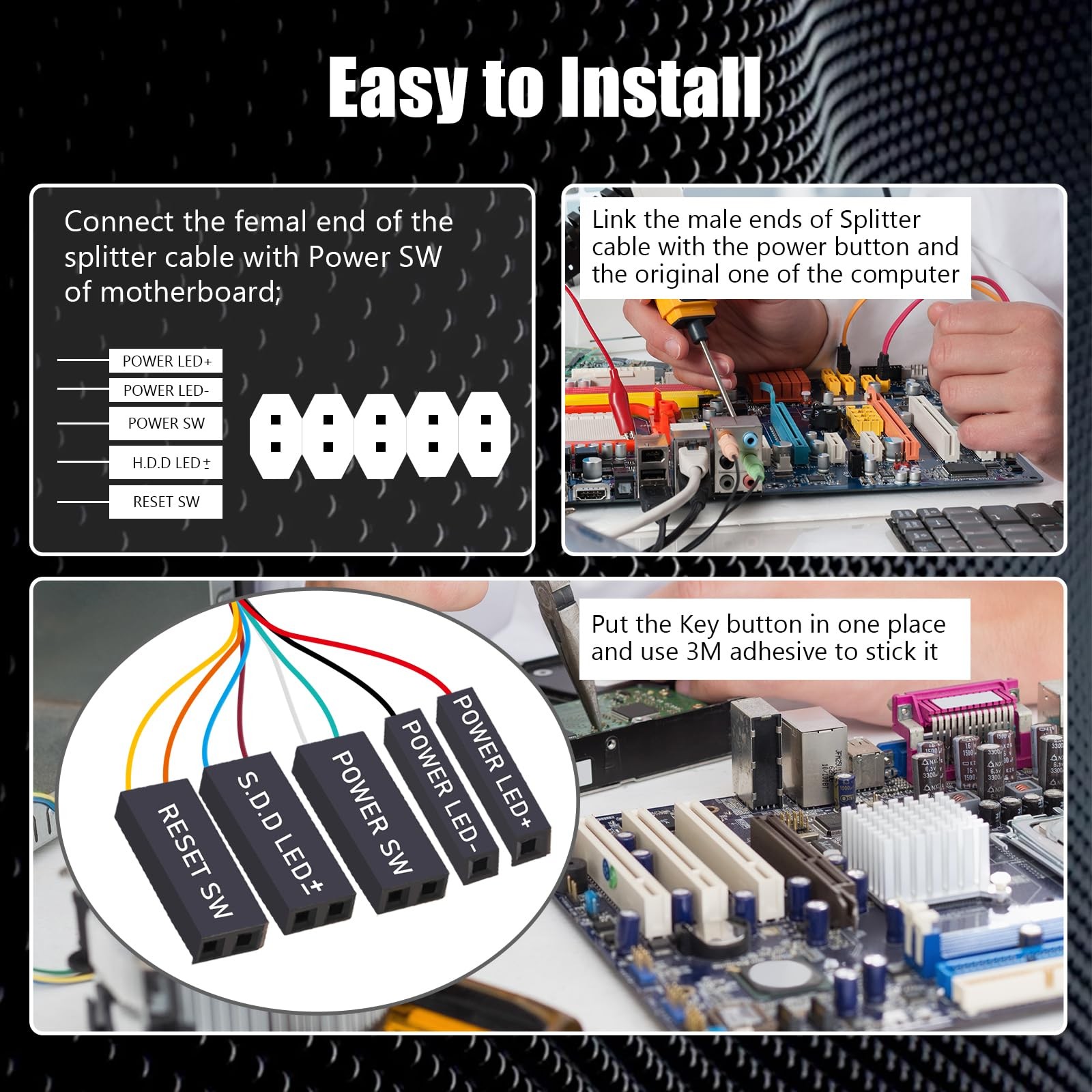 Desktop Computer Power SwitchExternal Remote Start PC Motherboard Power On Of…