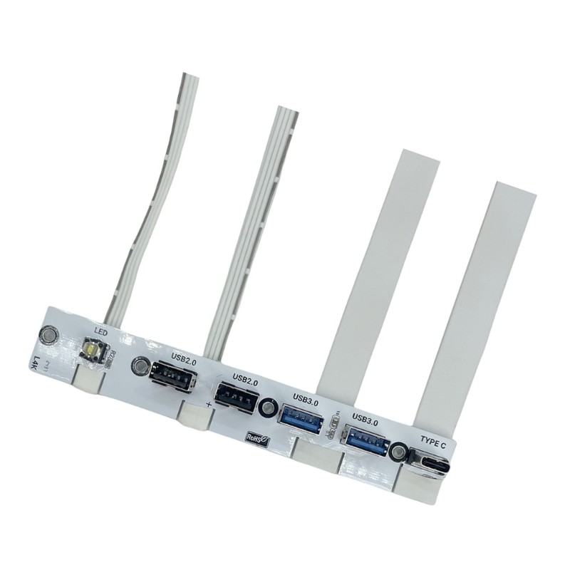 5 Port USB PC Front IO Panel Bracket 2xUSB3.0 2xUSB2.0 1xUSB C 20G with LED