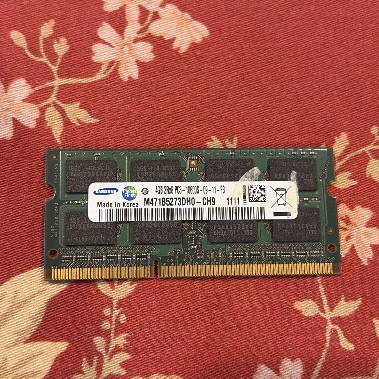 Samsung 4GB DDR3 RAM 1333MHz PC3-10600S 2Rx8 Laptop Memory M471B5273DH0-CH9 SODI