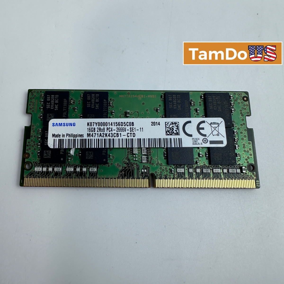 Samsung 16GB DDR4 2666MHz PC4-2666V SO-DIMM Laptop RAM Memory M471A2K43CB1-CTD