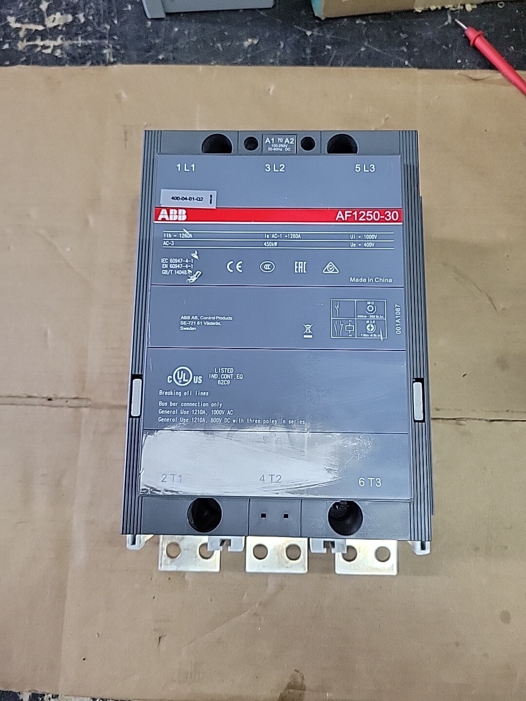 ABB AF1250-30 3PH CONTACTOR 1260A 90 days warranty