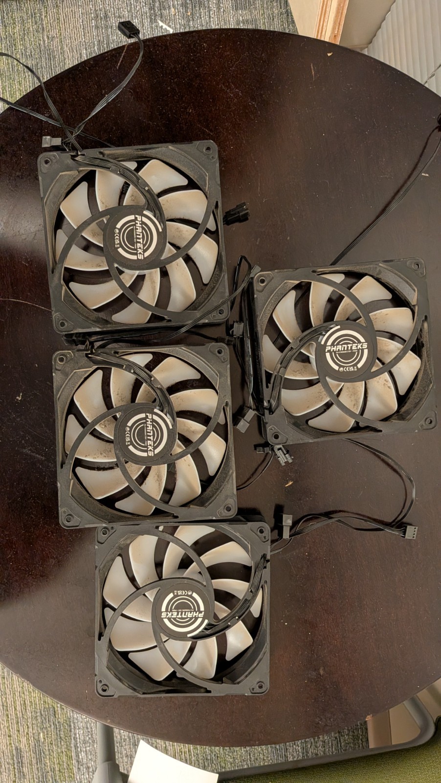 Lot of 4 Phanteks PHF140M25R M25 Gen2 140mm Reversed Blade ARGB Fan Black