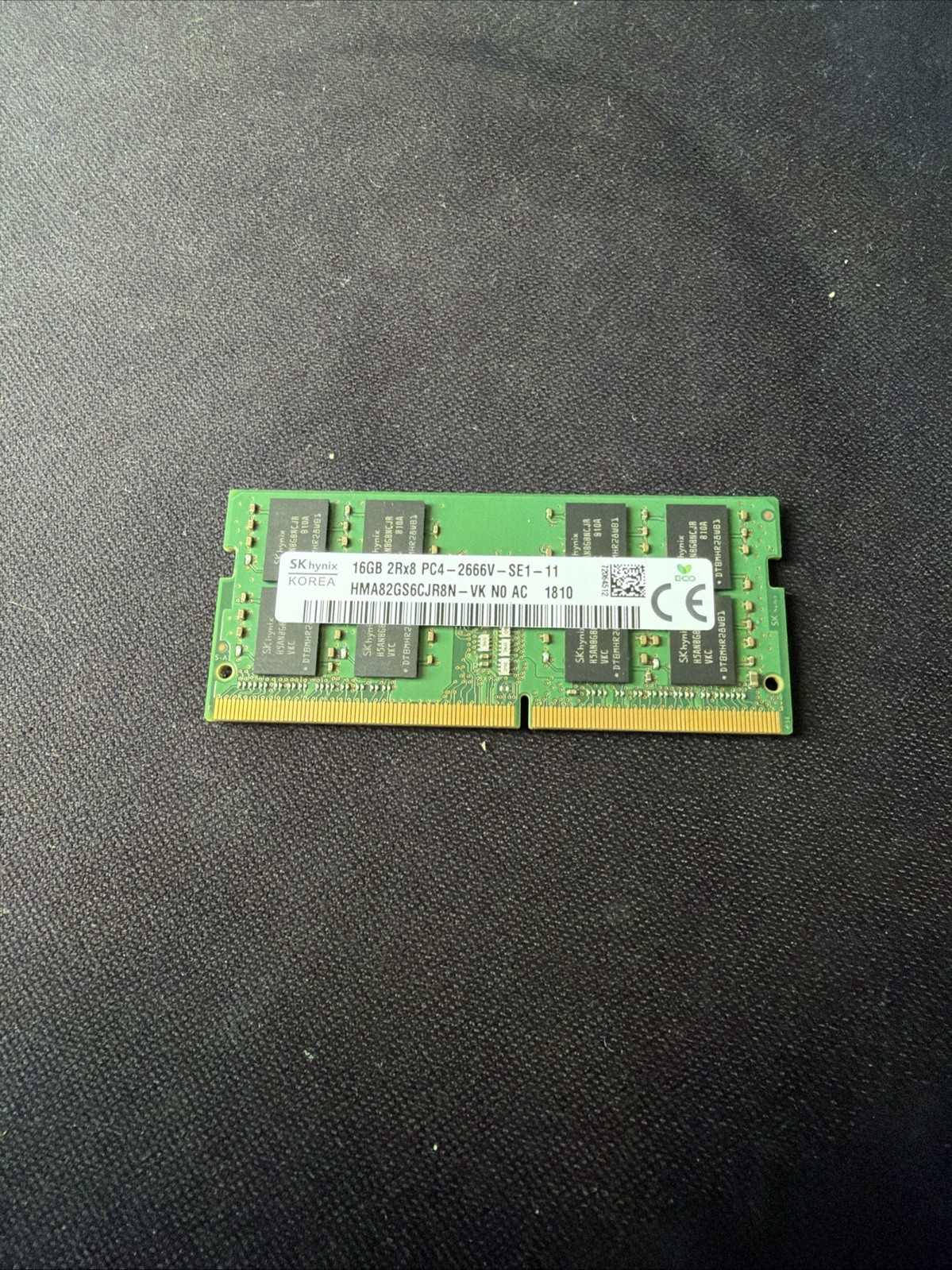 16GB DDR4-2666 PC4-21300 SODIMM Laptop RAM SK Hynix HMA82GS6CJR8N Tested