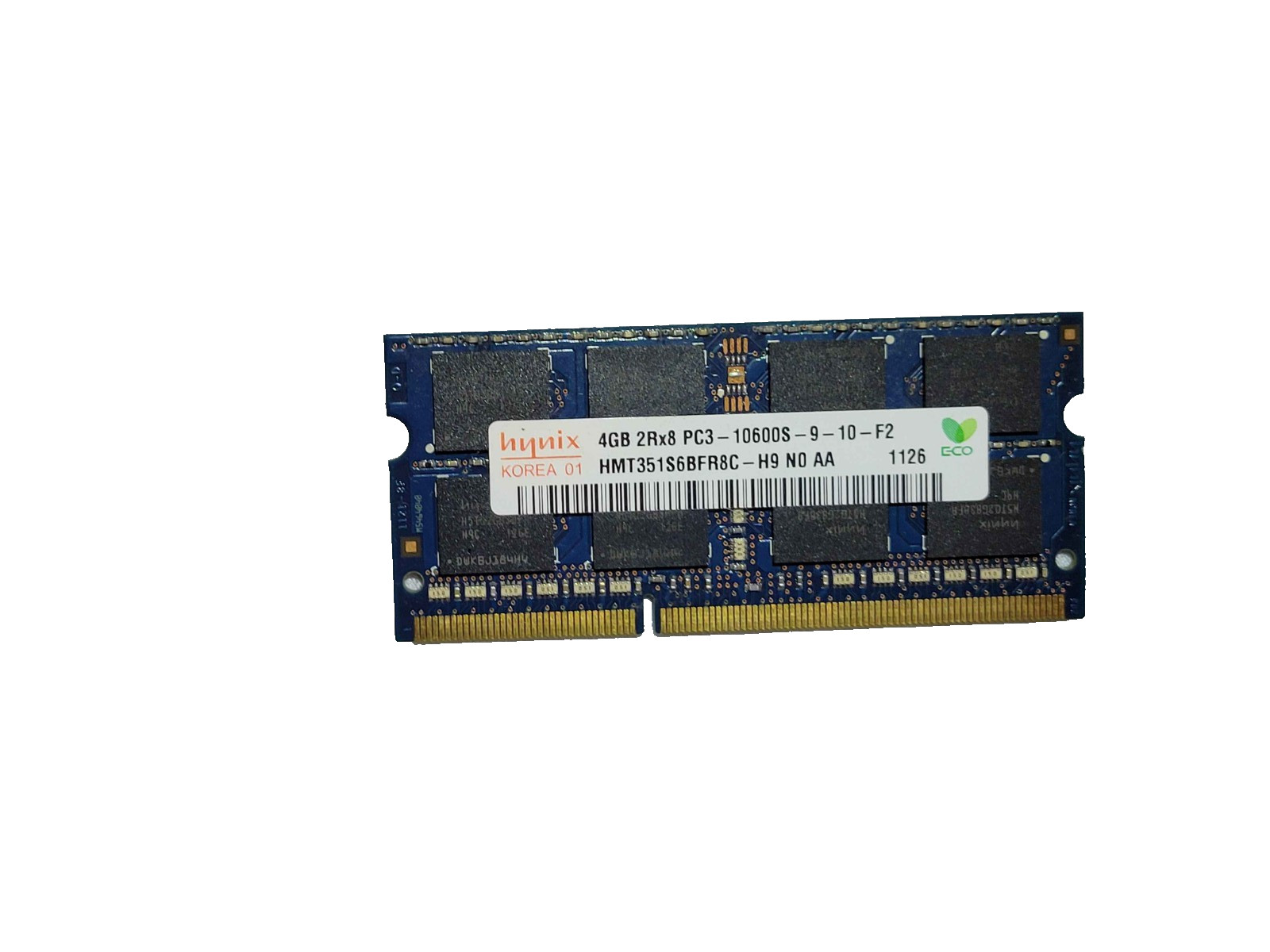 4GB DDR3 2Rx8 PC3-10600S 1.5V 204 Pin Laptop Memory