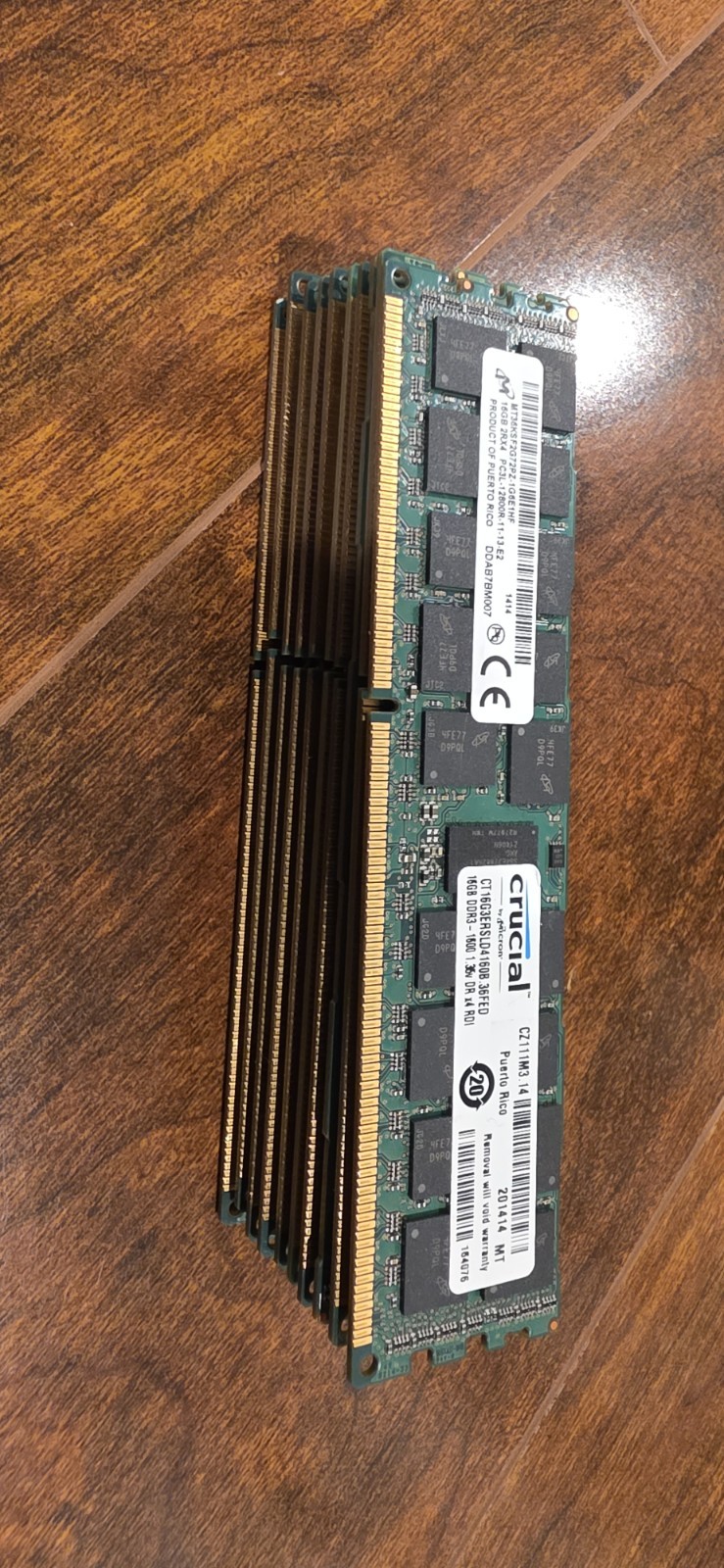 Crucial 16GB DDR3L 240-Pin Server Memory Module (CT16G3ERSLD4160B) Lot Of 10
