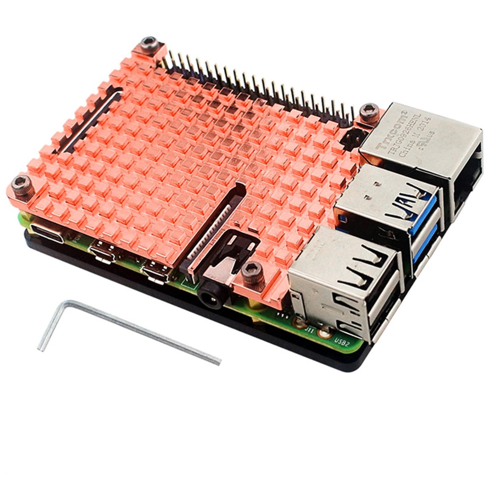 Thin Copper Heatsink Protective Passive Cooling Case Set For Raspberry Pi 4B