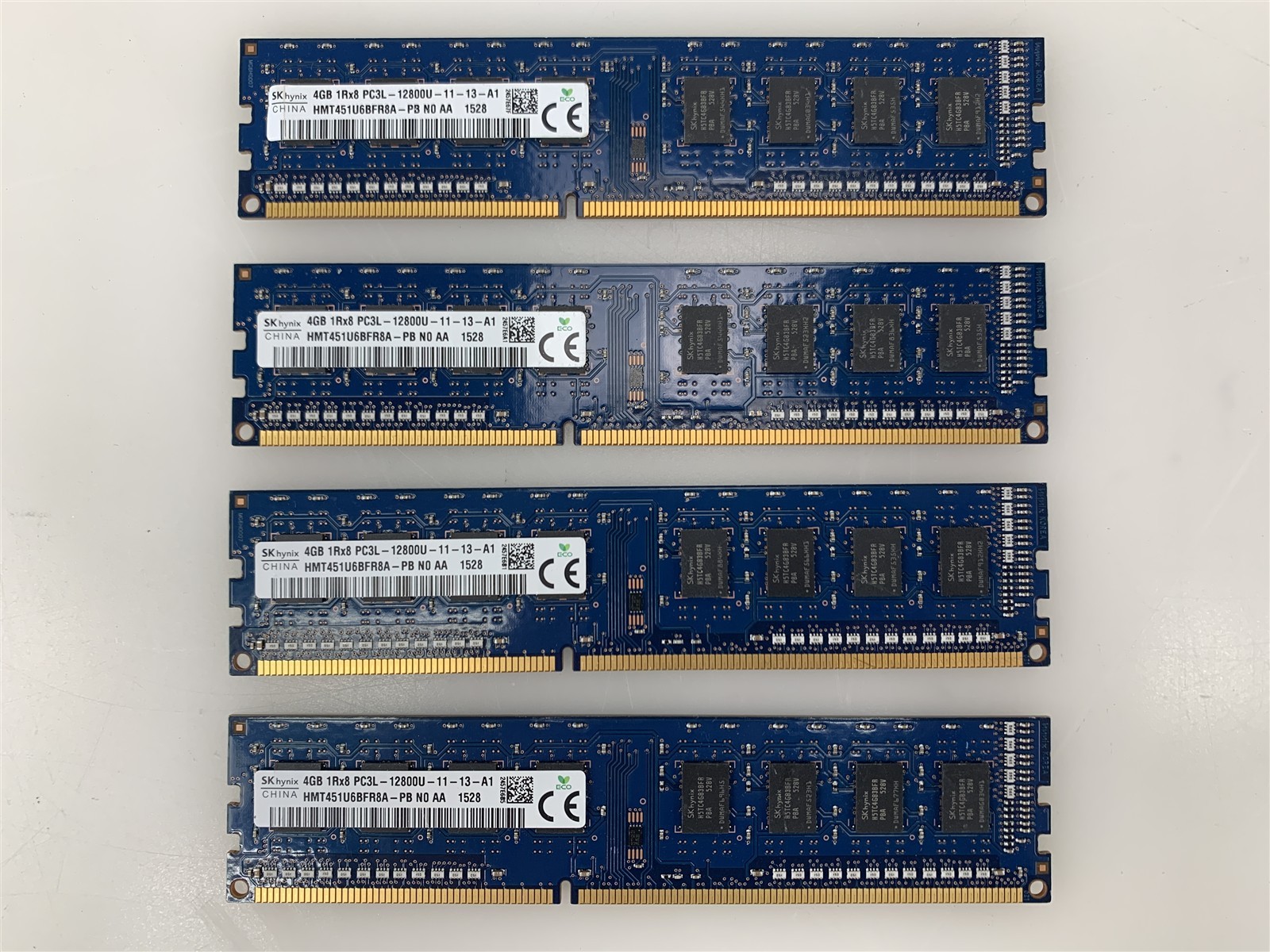 SK Hynix 16GB (4x4GB) 1Rx8 PC3L-12800U-11-13-A1 HMT451U6BFR8A-PB Desktop RAM
