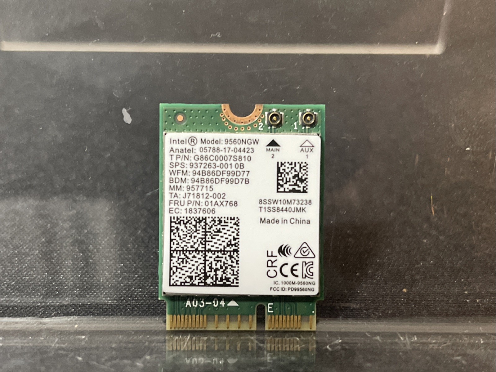 Intel 9560NGW AC9560 Wireless WLAN WiFi Card 802.11ac NGFF 2.4G/5G, Bluetooth