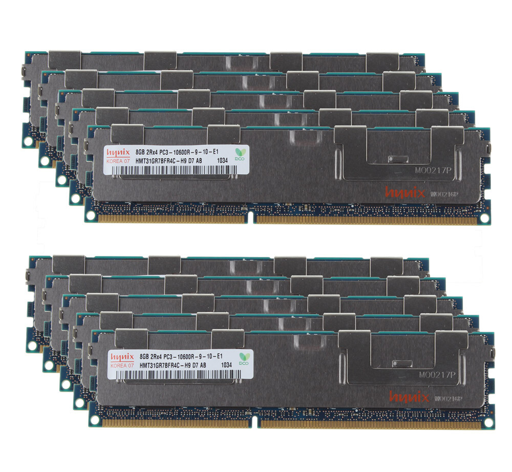 LOT Hynix 8 GB/16/32/80GB PC3-10600R DDR3 1333MHz Reg 2rx4 ECC Server Memory RAM