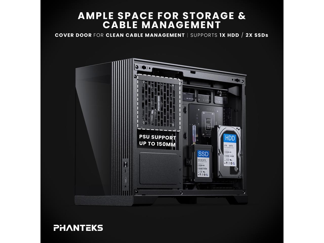 Phanteks XT V3, Compact Micro-ATX Gaming Chassis, Tempered Glass Front & Side, 3