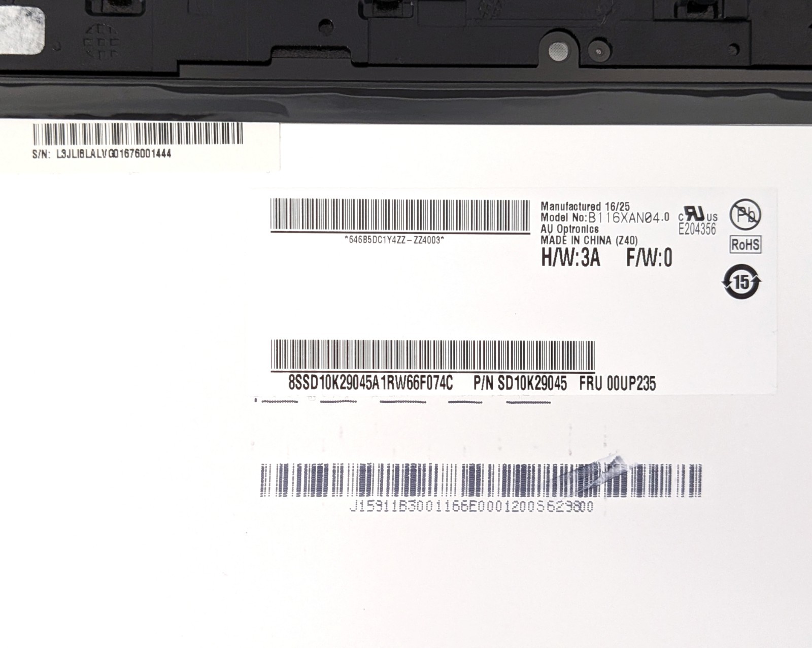 Lenovo Yoga 11e 5th Gen LCD Touch Screen Digitizer & Bezel – 20LN 20LM 01LW706