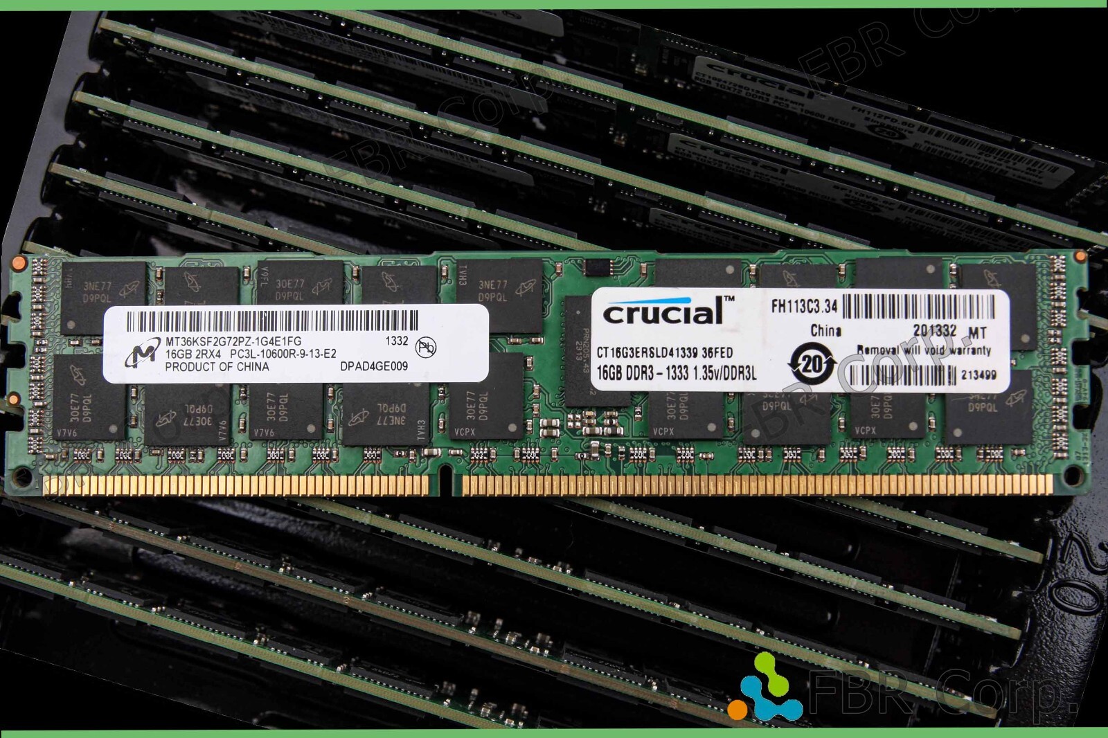 64GB Lot 4 Micron Crucial 16GB PC3L-10600R DDR3L 2Rx4 RAM MT36KSF2G72PZ-1G4
